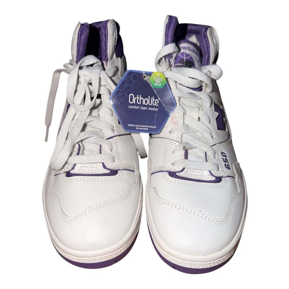 New Balance 650R White Interstellar Purple High Top Sneakers 6.5W 5M